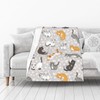 Cute Cat Kawaii Kitten Blanket, Soft Blankets Flannel Bed Throw