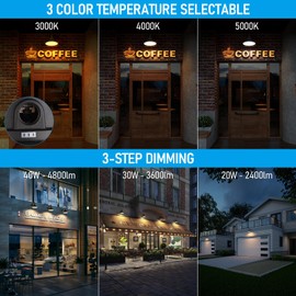 LEONLITE 14 Inch 3CCT LED Gooseneck Barn Light Fixture, Dusk to Dawn 40W/30W/20W Integrated LED Dimmable Gooseneck Wall Sconce, 120-277V, UL Listed Sign Light, Brown