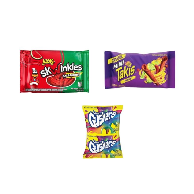 Chamoy Pickle Kit (9 Count) with Takis Fuego, Sweet, Savory,