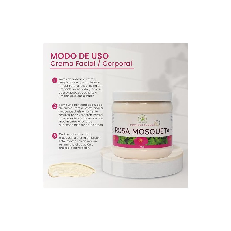 Crema De Rosa Mosqueta Con Filtro Solar Hidratación Profunda 1