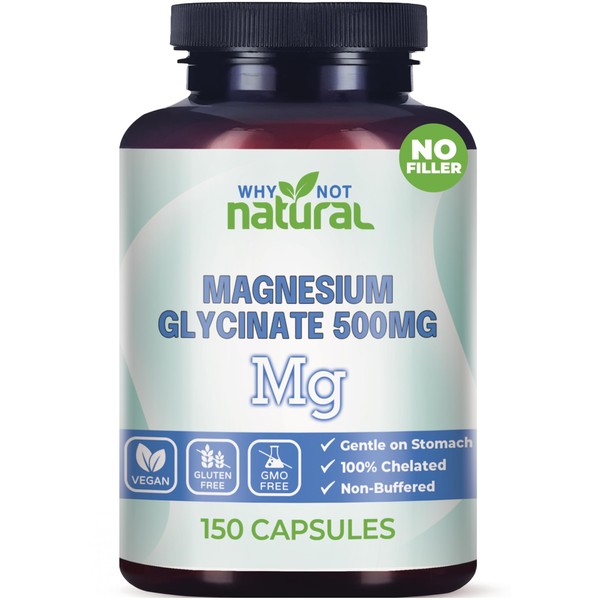 Why Not Natural Magnesium Glycinate 500 mg Capsules Supplement -