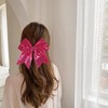 Glitter Cheer Bow Tie Hot Pink Bows for Women Cheerleading