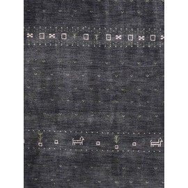 Rugsotic Carpets Hand Knotted Gabbeh Wool 5'x8' Area Rug Contemporary Charcoal L00585