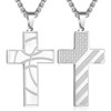 DORANA Cross Necklace for Men,Men's Cross Necklaces Stainless Steel Cross