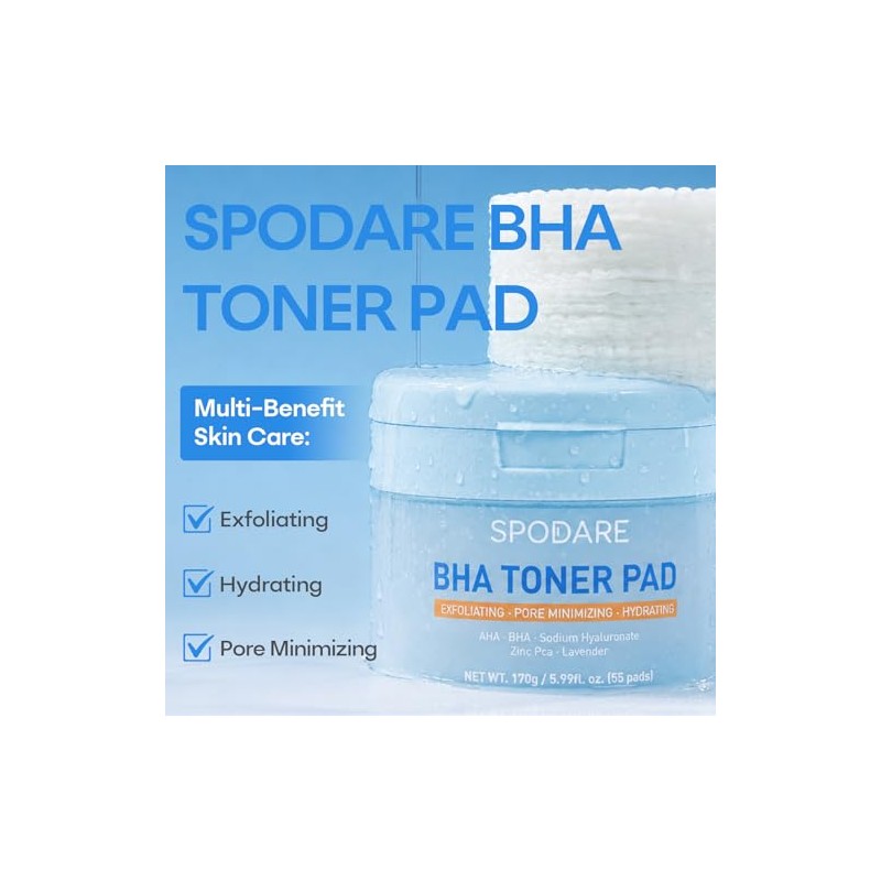 BHA Toner Pads with Lavender Extract - Exfoliating Facial Care