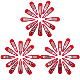 Topkids Accessories 36pc Snap Clips 5cm / 2" Hair Clip Hair Snap Clips Hair Pins Snap Hair Clips Hair Ties Snap Hair Clips Hair Accessories for Women & Hair Accessories for Girls (Red)