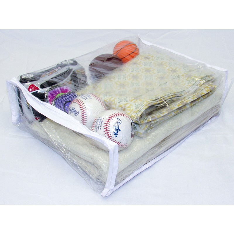 4-Pack Heavy Duty Vinyl Zippered Closet Storage Bags (Clear) for