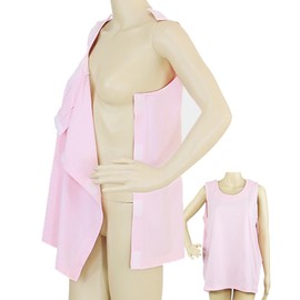 DURASIKO Post Shoulder Surgery Shirt,Sides and Full Arm Opening,Snap Open Tearaway Shirt,Soft Cotton Material,Chemo Clothing for Home Care/Post Surgery/Dialysis/Elderly/Fracture/Disability/Rehab Pink