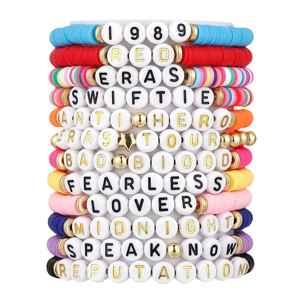 BRITECO 12PCS TS Inspired Friendship Bracelets - Trendy Adjustable Bracelets