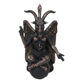 Ebros Gift Sabbatic Goat Idol Winged Baphomet With Pentagram Sigil Office Desktop Pen Pencil Stationery Organizer Holder Figurine In Faux Bronze Finish Accent