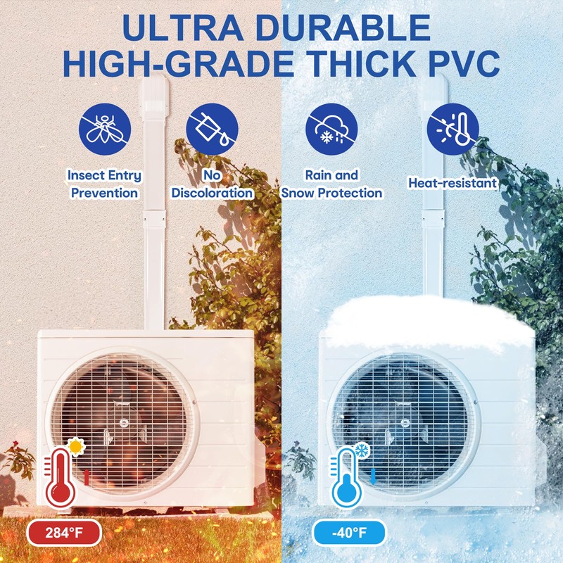 KuriProtect 4" W 16.5Ft Decorative PVC Line Set Cover Kit