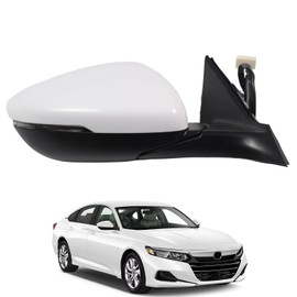 Liizoo Side Mirror for HONDA ACCORD 2018-2022 Car Door Mirror Fits for HONDA ACCORD 2018-2022 Right Passenger Side | Power | Heated |Lamp|BSM |HO1321330| White (RH)-8 Wires