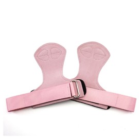 2PCS Weight Lifting Wrist Straps for Women Strong Grip Pull Ups Deadlift Strap Weight Lifting Grips Heart Shaped Pattern Pink S