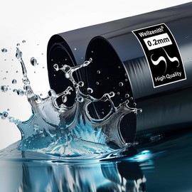 Wellzenith Pond Liner, 0.2 mm Thick, Black HDPE Material, Waterproof and Weather Resistant, Suitable for Fish Ponds, Fountains, Water Gardens, Waterfalls and Raised Beds (295 cm x 200 cm)