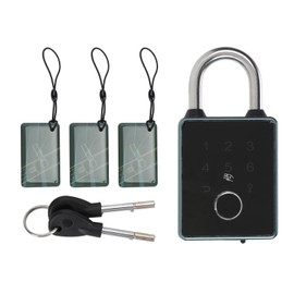 Smart Fingerprint Password Padlock Card APP Key Access Theft Proof Keyless Entry Electronic Lock for Outdoor Fence Gate Garden Gates Toolboxes (TUYA)