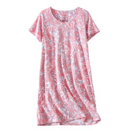 BERDITH 2 Pack Nighties for Women Nightdress Ladies Cotton Blend Nightie Girls Nightshirt Nightdresses Plus Size Night Dress UK 14-16 Gift Mum Mummy Mothers Day