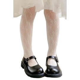 Mama Loose Formal Tights, Fishnet Stockings, Lace, Kids, Babies, Kindergarten, School Entrance Ceremonies, Graduation Ceremonies, Piano, Recitals, 80/90/100/110/120/130/140, White, Black, ribbon