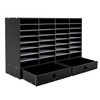 32 Compartments Literature Organizer with 2 Drawers Adjustable Shelves Desktop