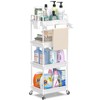 SPACEKEEPER Rolling Storage Cart, 4-Tier Bathroom Organizer Utility Cart Laundry