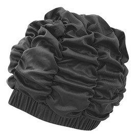 Aqua Speed Women's Swimming Cap, Retro Swimming Cap, Swimming Cap, Black Swimming Cap, Shower Cap, Women, Bathing Hat, Water Aerobics, Pool, Polyester, Black, Shower Cap