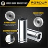 pgroup 1/4" Drive Deep Socket Set, 11PCS Metric Size Socket