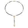 Religious Black Bead Blessed Mother Virgin Mary Rosary Beads Crucifix