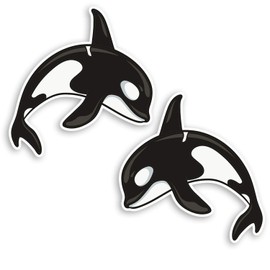 2 x 10cm Killer Whale Vinyl Stickers - Orca Fun Ocean Sea Laptop Sticker #20880 (10cm Wide)