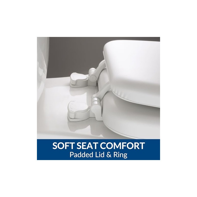 Mayfair Padded Toilet Seat, Cushioned Soft Vinyl over Wood Core