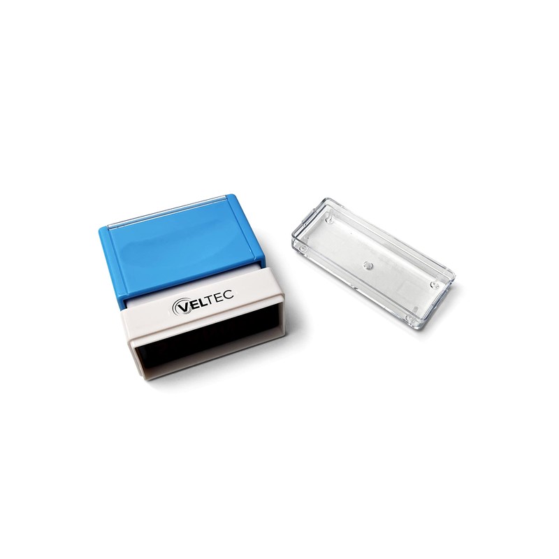 Veltec Premium Pre-Inked Message Stamp, Red Ink (Original)