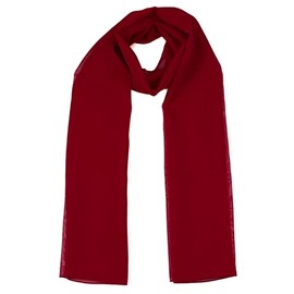 mytoptrendz® - Plain Scarf Women Classy Lightweight Chiffon Scarves Neck Scarf For Ladies Sheer Wraps (Red Deep) Scarlet