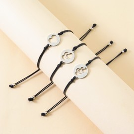 YALLNASL Grandma Mother Daughter Gift Bracelets for 3 Generations Gifts Bracelet Set Matching Bracelets for Grandma Mom Granddaughter Mother's Day Birthday Gifts Generation Bracelet