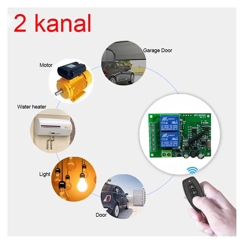 AC 220V 230V 250V Radio Remote Control 2 Channels Receiver