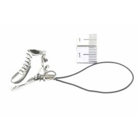 Skate Ice Skating Figure Skating Pendant Cell Phone Charm Mini Bling Square Silver