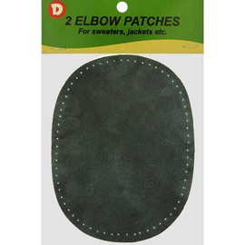 2 Sew-on Dark Green Suede Elbow Patches Size 4 1/2 in x 5 3/4 in (BDA)