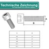 PRIOstahl Cylindrical Screws with Hexagon Socket Fully Threaded Screws Hex