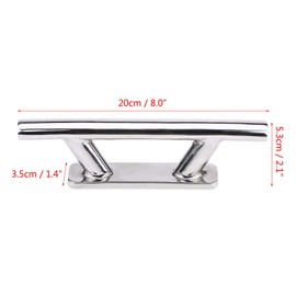 Kuuleyn Boat Dock Cleat, Mooring Cleat, 8 Inch Stainless Steel Boat Mooring Dock Deck Rope Cleat for Marine Yacht - Silver