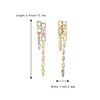 BriLove Geometric Long Earrings Crystal Rhinestone Marquise Rectangle Emerald Cut