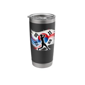 South Korean Flag Baseball Player Nation Pride Pitcher Stainless Steel Insulated Tumbler
