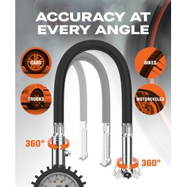 Vondior Tire Pressure Gauge (0-100 PSI) Heavy Duty Air Pressure Gauge, ANSI Certified Tire Gauge for Car and Trucks Tires with Large 2 Inch Easy to Read Glow Dial, Stocking Stuffers for Men