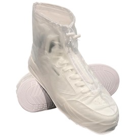 LSDWL Waterproof Shoe Covers,PVC Non-slip Overshoes with Zipper,Reusable Galoshes for Men and Women (S)