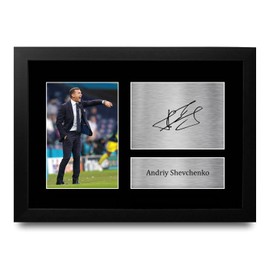 HWC Trading FR A4 Andriy Shevchenko Manager Ukraine Gifts Printed Signed Autograph Picture for Football Fans and Supporters - A4 Framed