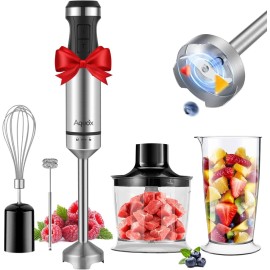 Aquox Handheld Blender Set 1500W, 5 in 1& 20 Speeds &Turbo Boost, Heavy Duty Motor