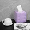 Purple Square Tissue Box Cover – Modern Leather Cube Facial