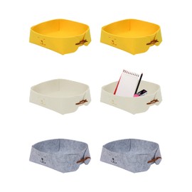 OSTWOLKE 6 Stück klein Aufbewahrungsboxen aus filz, Faltbare Aufbewahrungskorb aus Filz Ordnungssystem Mini faltbare Aufbewahrungskörbe Organizer für Regale Schubladen Schrank Kosmetik