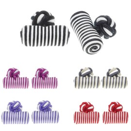 HONEY BEAR 5 Pairs of Cylinder Men/Women Silk Fabric Knot Silk Knot Cufflinks Set, Wedding Business Gift, Reusable, Silk, No Gemstone