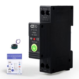 Oubit WiFi Smart Circuit Breaker, 1P 63A 80-400V Manual Remote Voice Control Circuit Breaker with App Real-Time Monitoring for Leakage, Over Under Voltage and Over Current Protection