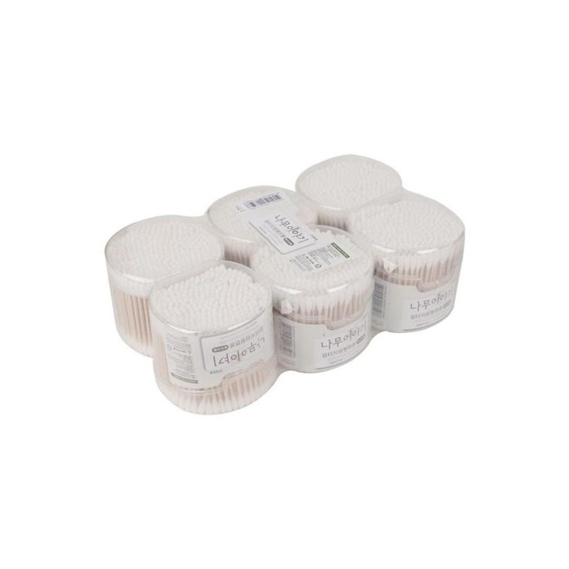 Cotton Swab Round Spiral Case Included 300pcs 6-Pack Set