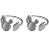 LALAFINA Ring Set 2pcs Rabbit Ring Opal Finger Rings Stackable