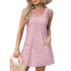 OFEEFAN Pink Dress for Women Summer Spring Leopard Print Fashion