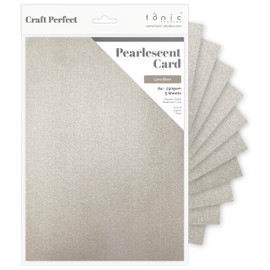 Craft Perfect Pearlescent Card A4-Luna Silver, Cardstock, 30 x 22 x 0.3 cm
